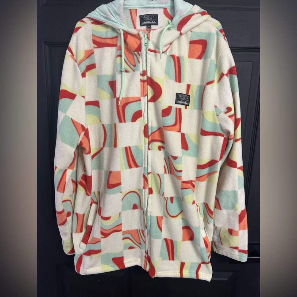 Patterned Zip-Up Hoodie